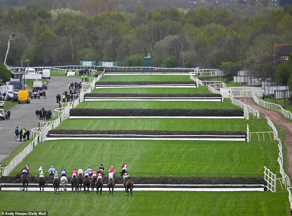 The riders set off on Thursday, jumping several fences dotted around Aintree's lush green race track.