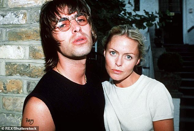 The former singer is known for her somewhat tangled love life, having said 'I Do' four times before (pictured with ex-husband Liam Gallagher in 1995)