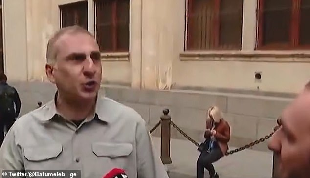 In angry comments made outside the building in the aftermath of the incident, Elisashvili told reporters: 