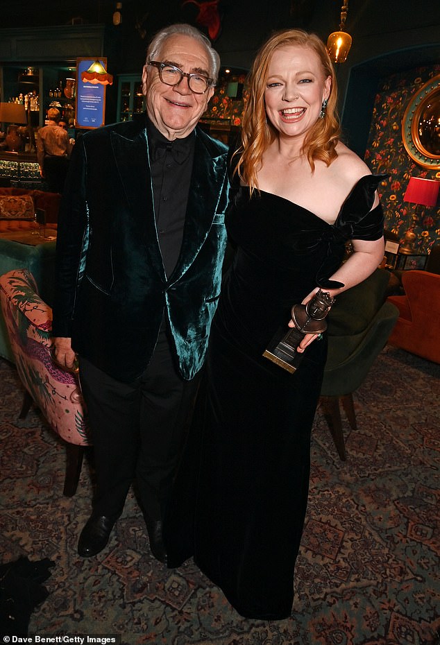 During the evening, she reunited with her on-screen father and Succession co-star Brian Cox