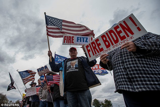 Trump supporters lined up to await his arrival at a fundraiser on April 13, 2024