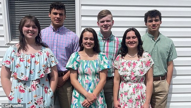 John with his siblings Hannah, Elisabeth, Sarah, Luke and Benjamin.  Four of the five were in the car at the time of the fatal semi-truck crash on April 1