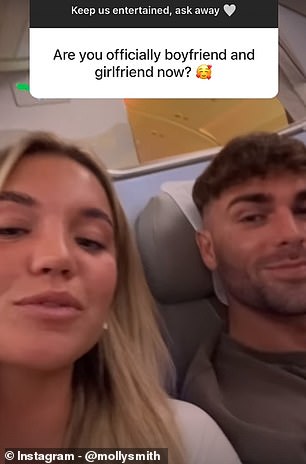 During an in-flight Q&A session, Molly confirmed that she and Tom are officially boyfriend and girlfriend after he asked her on March 1