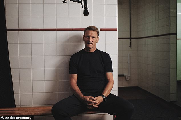 Teddy Sheringham is pictured making the new three-part Treble series