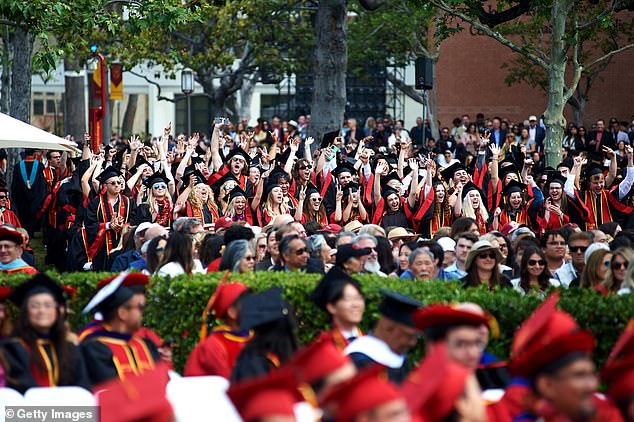 USC officials chose her from nearly 100 students with a GPA of 3.98 or higher.  In the photo: last year's ceremony