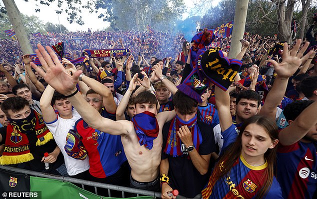 Barcelona fans tried to create a hostile atmosphere as they looked to reach the semi-finals for the first time in five years