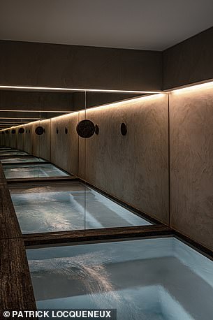 The 37-room hotel features an underground spa (above)