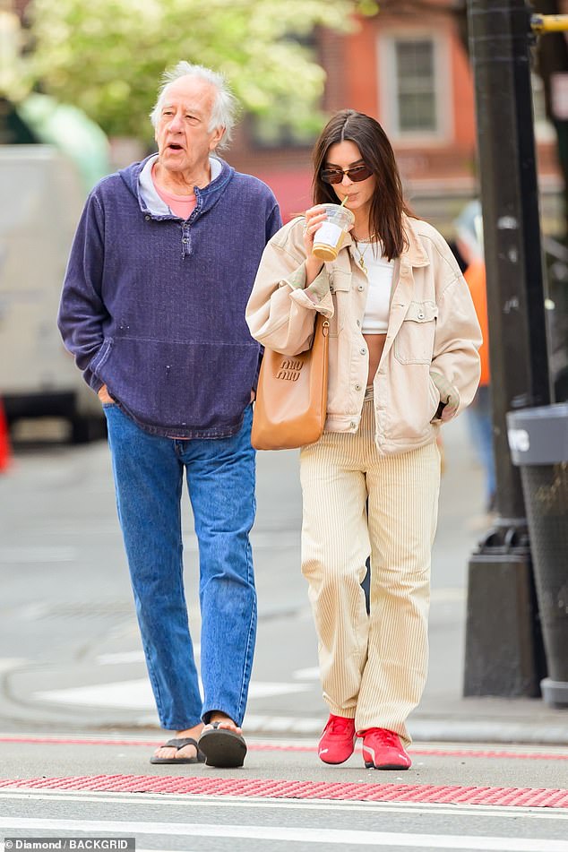 The model/actress, 32, and the Ratajkowski patriarch enjoyed a morning walk near her luxury West Village apartment