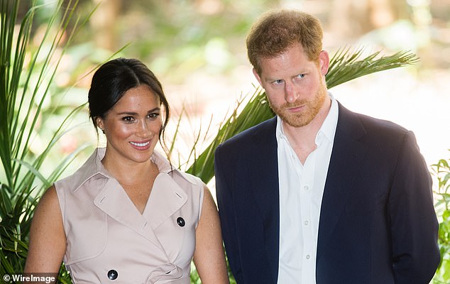 Harry, pictured with his wife Meghan, said shortly after announcing his decision to step back from royal duties in 2020: 'The UK is my home and a place I love.  That will never change'