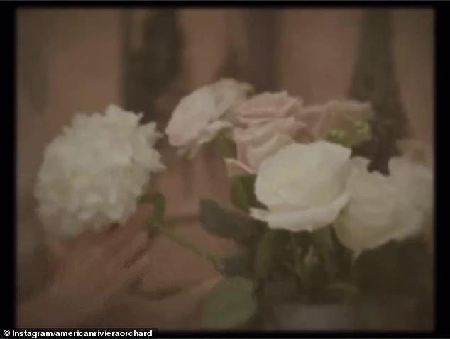 American Riviera Orchard's launch video begins with a video of a woman arranging flowers