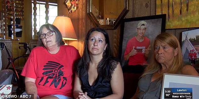 Presgrove's aunt Robyn Smith (center) and grandmother Deborah Smith (right) cried out for answers more than seven months after his death