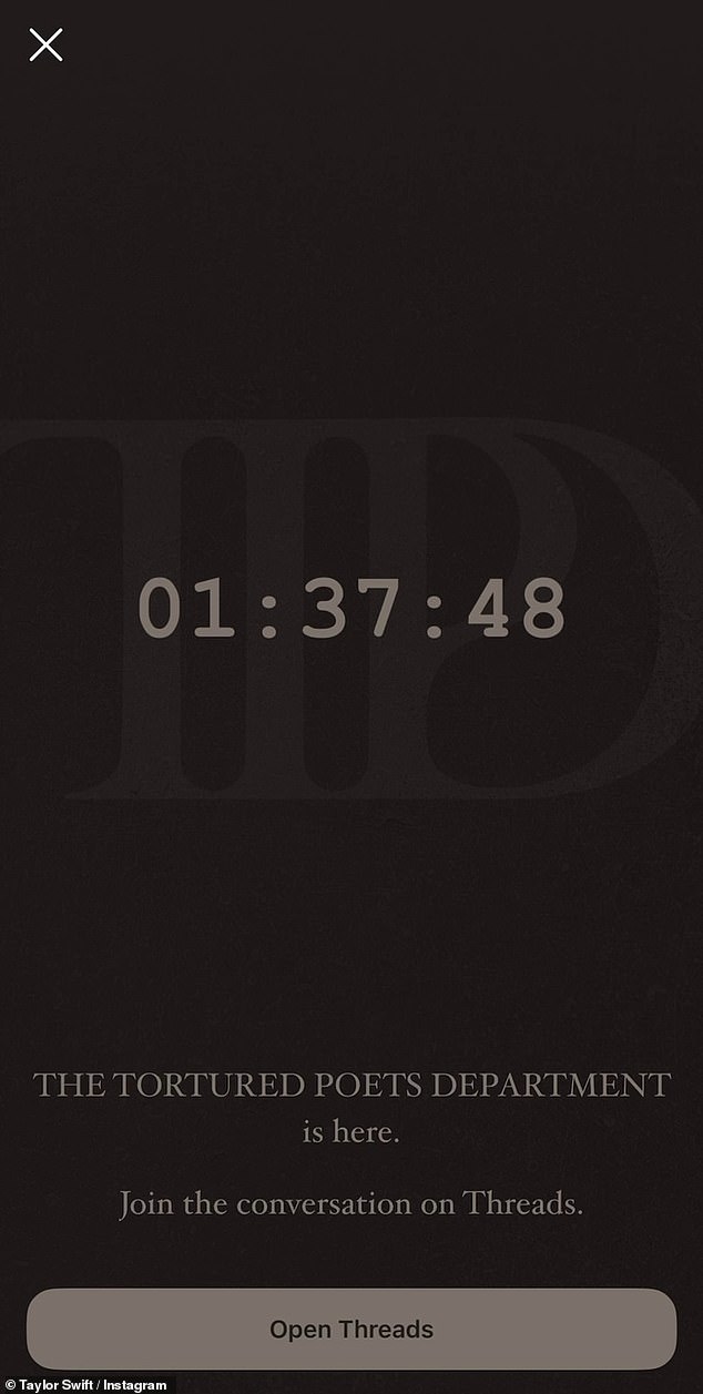 After the 34-year-old superstar's 16-song project dropped at midnight, Swift's fans noticed a two-hour countdown go live on her Instagram page