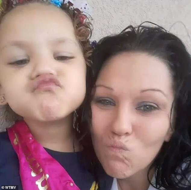 The little girl is pictured with her mother, who pleaded guilty to one charge of human trafficking