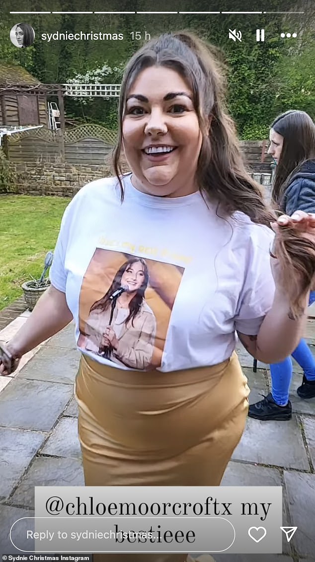 She shared a video of her friend wearing a T-shirt with a photo of Sydnie's face from the audition, which read: 'That's my best friend'