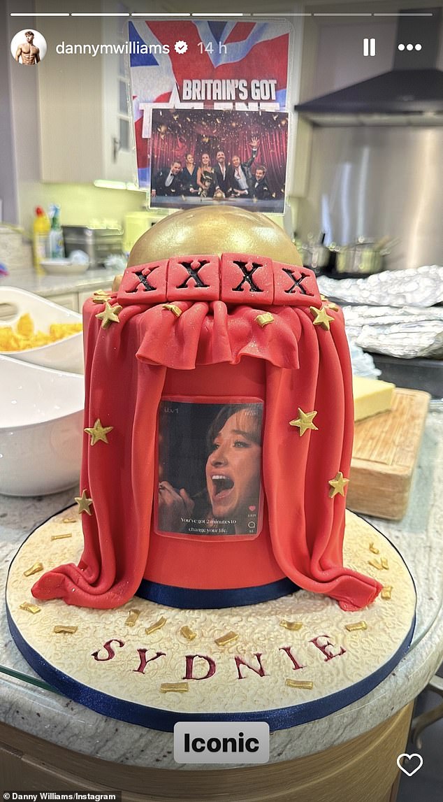 There was even a personalized BGT cake, made to resemble the stage, complete with red fondant curtains, the four X's and a giant gold buzzer