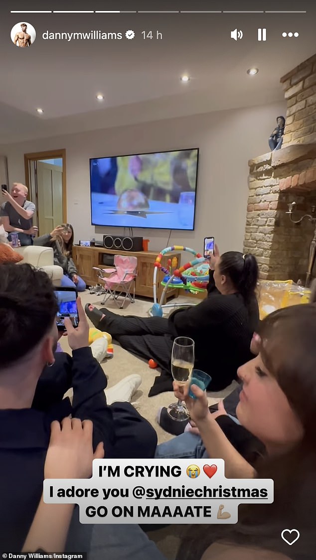 Sydnie's huge group of friends and family gathered in the living room to watch her audition take place, and cheered as she was awarded the Golden Buzzer as she burst into tears.