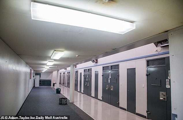 Lamarre-Condon is in a so-called observation camera cell that allows prison staff to keep an eye on him 24 hours a day.  Cells at the MRRC in Silverwater are pictured above