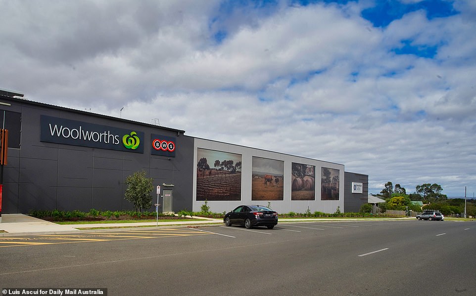 Adams' house (far right) is dwarfed by the Bannockburn Central shopping centre