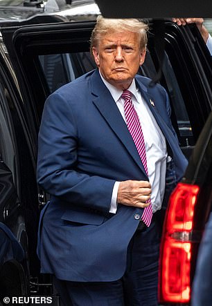 Republican presidential candidate and former US President Donald Trump arrives at Trump Tower