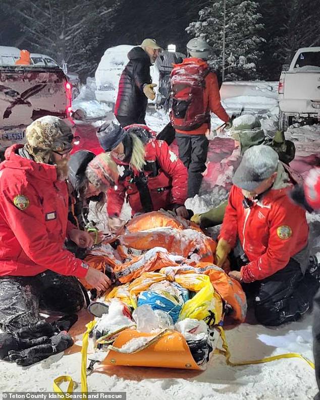 Rescuers were unable to use a helicopter to rescue Halverson and had to trek a mile up and down the mountain to get him out.