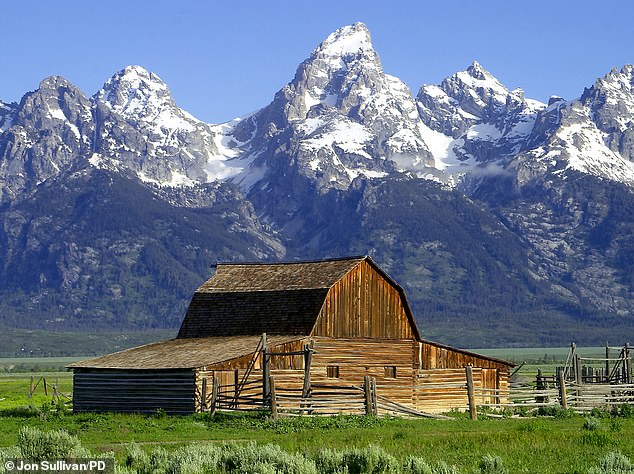 Pictured: Wyoming's Teton Mountains, with peaks reaching nearly 13,000 feet