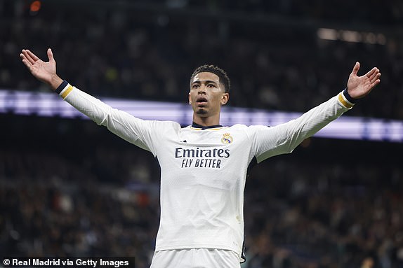 MADRID, SPAIN – FEBRUARY 10: Real Madrid player Jude Bellingham in action during the LaLiga EA Sports match between Real Madrid CF and Girona FC at Estadio Santiago Bernabeu on February 10, 2024 in Madrid, Spain.  (Photo by Antonio Villalba/Real Madrid via Getty Images)