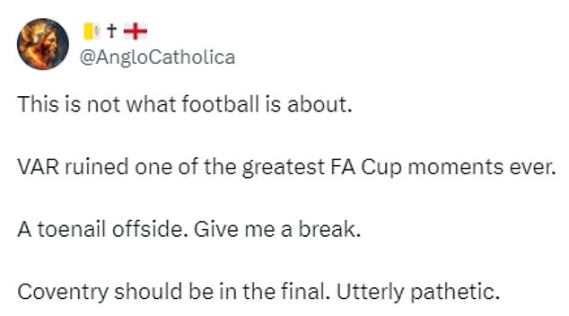 1713729636 833 Fans claim VAR ruined one of the greatest FA Cup