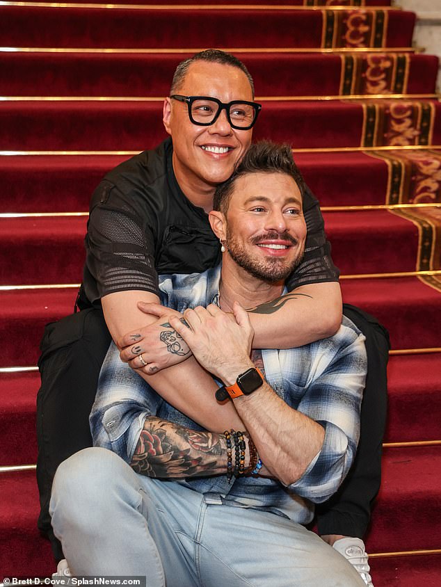 Singer and actor Duncan put on a sweet display while cozying up to Gok, 49, as the duo were captured hugging each other