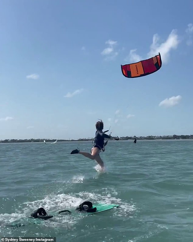 Sydney posted holiday snaps online last Friday, including images of her kitesurfing adventures