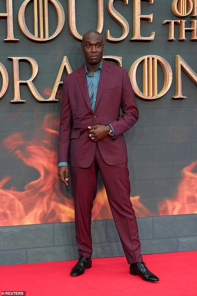 The show's Steve Toussaint, who plays Lord Velaryon, expressed similar sentiments about his casting for the series two years ago.  Pictured in London in August 2022