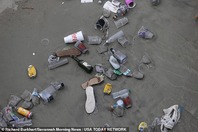 During this year's Orange Crush, some attendees left trash on the shore, where it was washed into the ocean