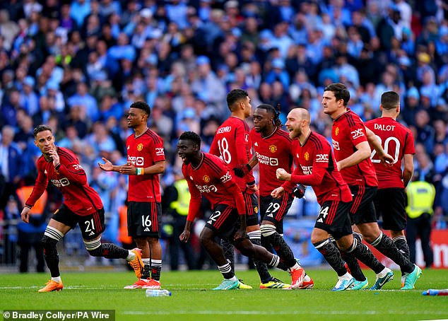 The Red Devils advanced to the FA Cup final on penalties, ensuring a repeat of last year's showpiece