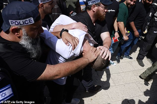 One man was arrested by Israeli police at the scene of the impact