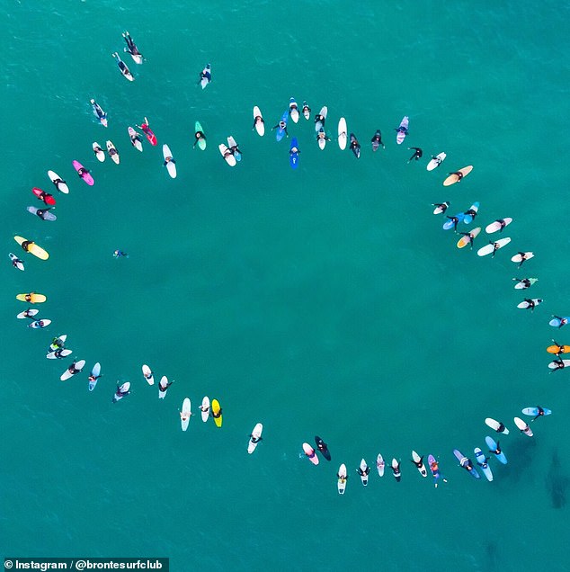 The community paddle out at Bondi Beach is supported by local sporting organizations including Bronte Surf Club, of which Ms Young was a member