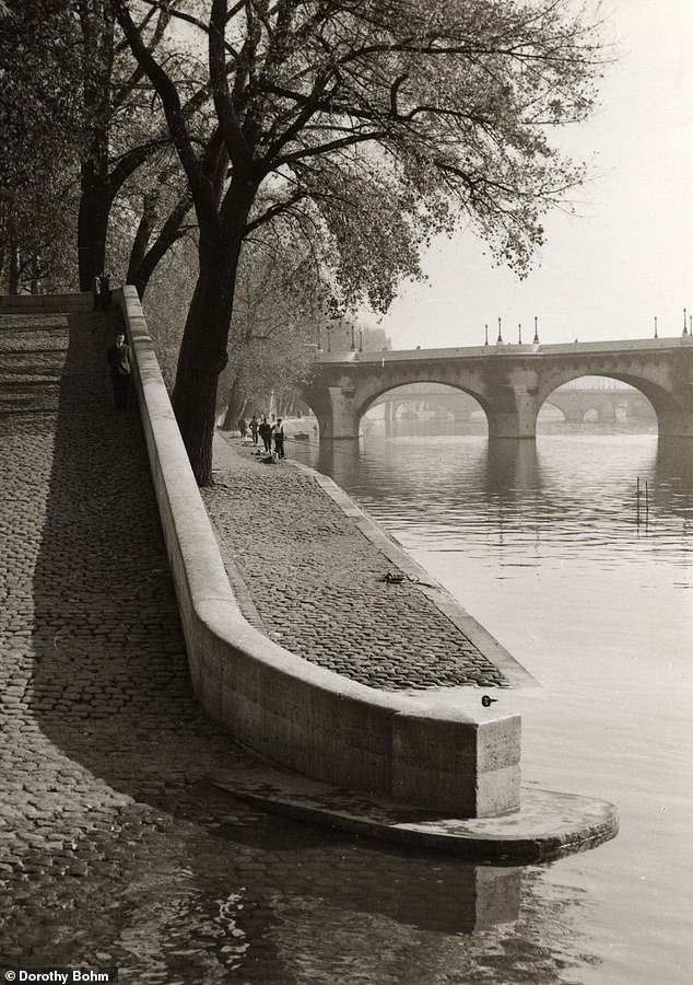 A soothing view of the Seine River in Paris in 1955