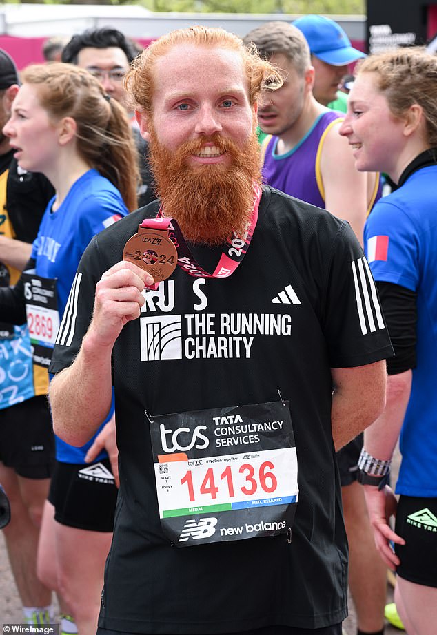 The 27-year-old runner completed Sunday's London Marathon in 4 hours, 25 minutes and 40 seconds - just two weeks after completing his 10,000-mile challenge across Africa