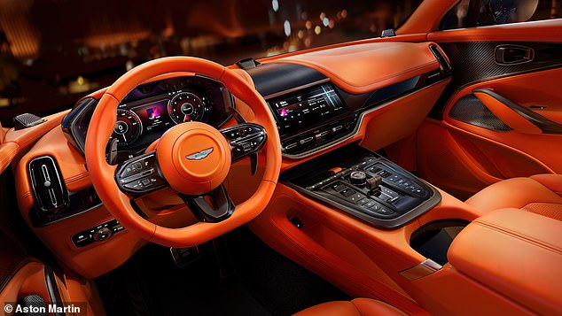 The DBX interior upgrade includes a new 12.3-inch driver's cockpit, a 10.25-inch infotainment screen now custom-made by Aston Martin and an optional 23-speaker Bowers & Wilkins audio system