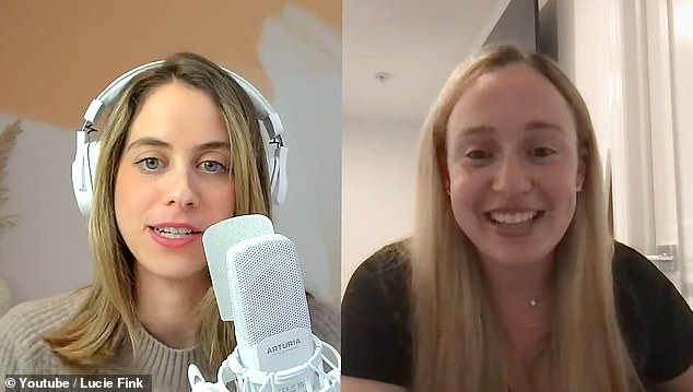 Chelsea (right), who did not reveal her last name, got candid with listeners while speaking to host Lucie Fink (left) on The Real Stuff podcast