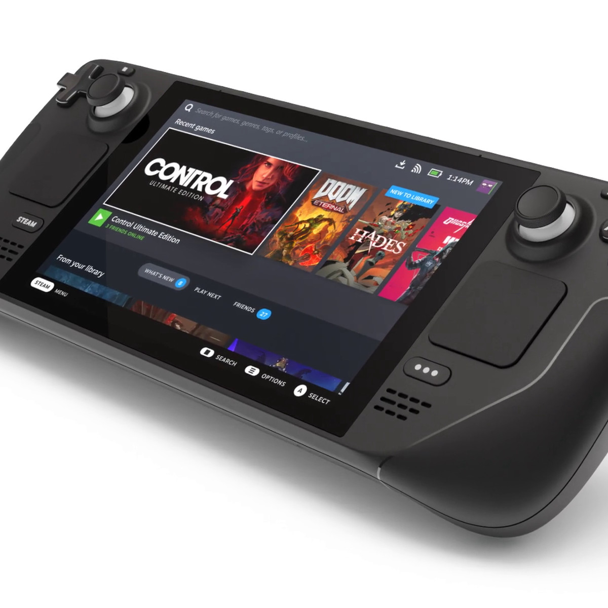 the Steam Deck, a gaming handheld from Valve