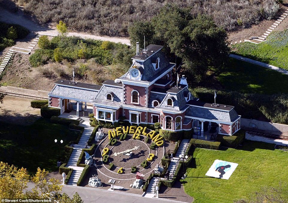 The property in an overhead photo taken in 2003 as the singer battled child sex charges