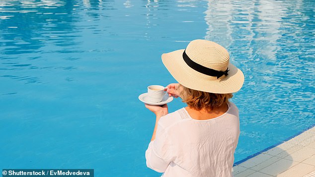 Taking your coffee to the pool in the morning will make you feel more comfortable in the new time zone