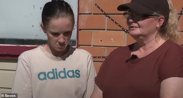 Katherine Pickles (pictured right with another family member) tried to return her home-delivered meal to the Mount Gambier store on Saturday