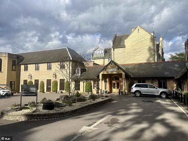 Paramedics were called to the hotel (above) before alerting police