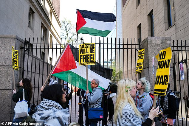 The students have been protesting on campus against Israeli military action in Gaza since early Wednesday