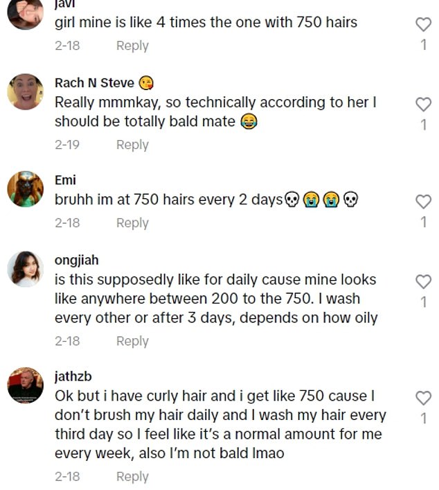 In the comments section of Zubritsky's video, many users admitted to struggling with hair loss, showing that it is not an uncommon problem