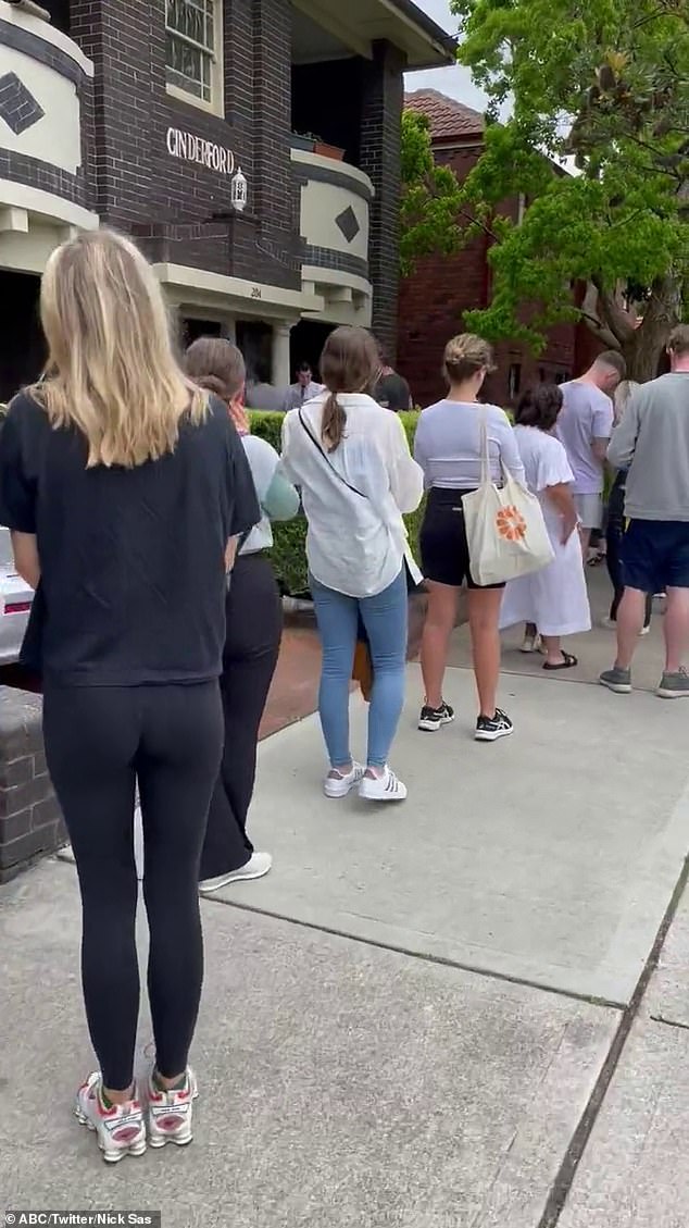 The peak industry and social support sectors have indicated that rent affordability figures are at 'the worst levels on record' (pictured, tenants are queuing outside an inspection