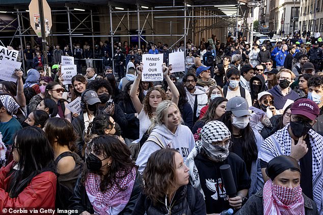 The protest started as early as six in the morning, but by the evening hundreds were involved