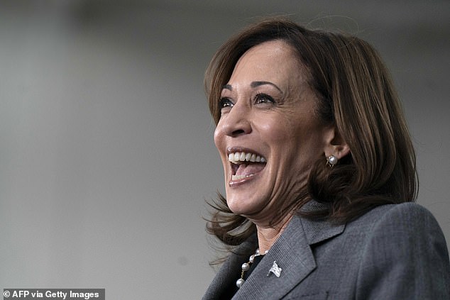 US Vice President Kamala Harris speaks at a campaign event