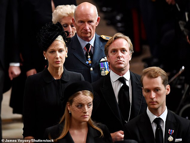 Kingston pictured next to Lady Gabriella Windsor at Queen Elizabeth II's funeral on September 19, 2022