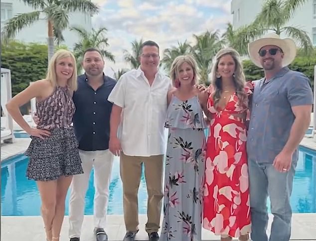 Ryan and Valerie (right) were in Turks and Caicos for a birthday party with their friends, which Valerie said 